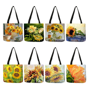 Sunflower Power  Linen Eco Tote Bag